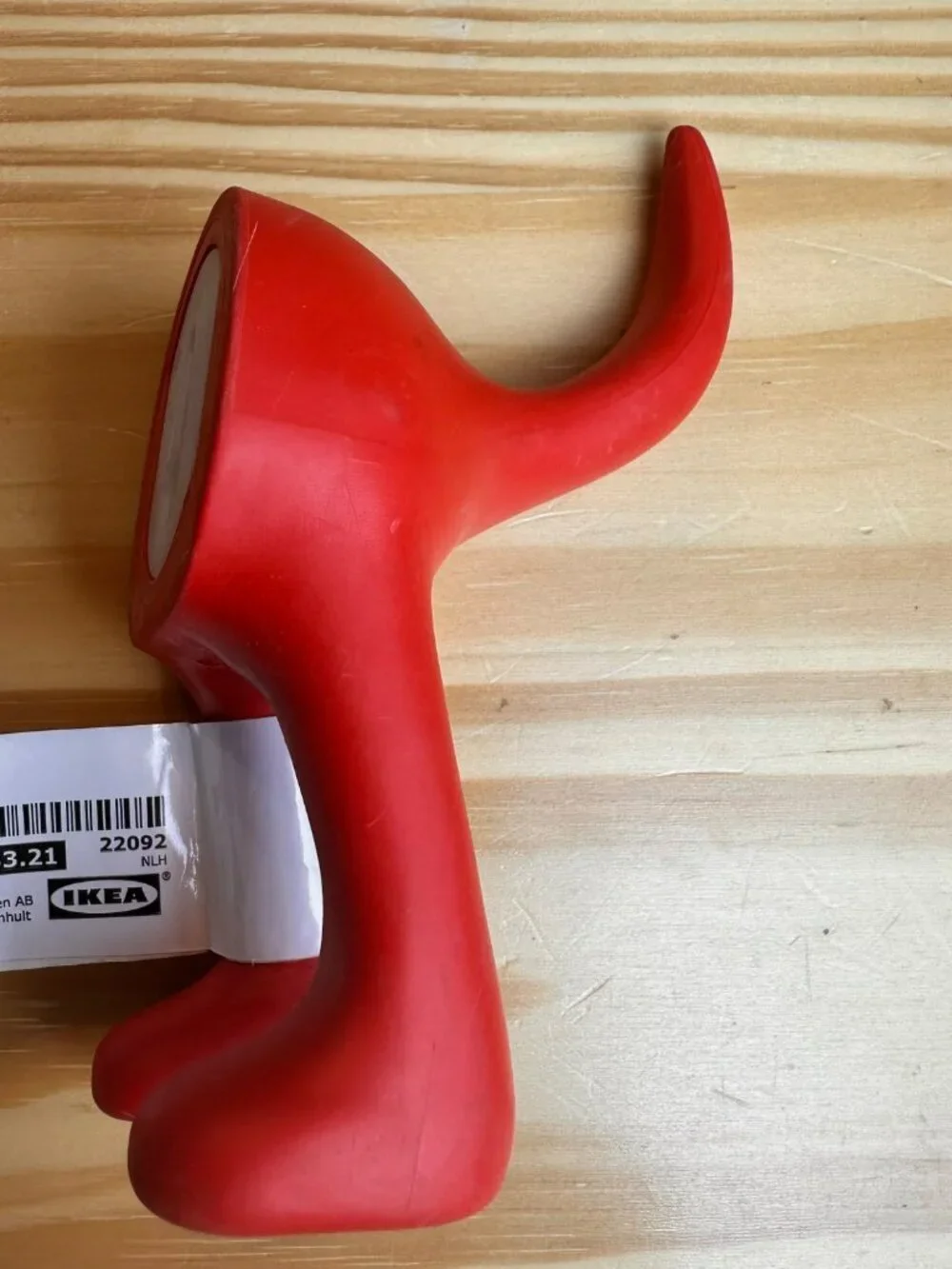 IKEA BÄSTIS Dog Tail Plastic‎ Wall Hanger Hook Hat Coat Leash Key in Red